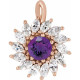 14 Karat Rose Gold Natural Amethyst & 0.60 Carats Natural Diamond Halo Pendant