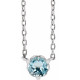 Platinum Natural Sky Blue Topaz Solitaire 18 inch Pendant