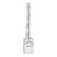 Sterling Silver 0.13 Carats Natural Diamond Solitaire 16 to 18 inch Pendant