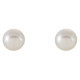 14 Karat White Gold 6.5 mm Cultured White Freshwater Pearl Earrings