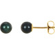 14 Karat Yellow Gold 5 mm Cultured Black Akoya Pearl Earrings