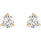 White Lab Diamond Earrings in 14 Karat Yellow Gold 0.33 Carat