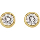 Moissanite Earrings in 14 Karat Yellow Gold 6.5 mm Round Forever One Moissanite Earrings