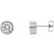 Moissanite Earrings in 14 Karat White Gold 6.5 mm Round Forever One Moissanite Earrings