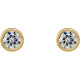 Moissanite Earrings in 14 Karat Yellow Gold 6 mm Round Forever One Moissanite Earrings