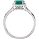 Sterling Silver Emerald and .01 Carat Diamond Ring