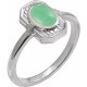 Sterling Silver Natural Chrysoprase Cabochon Ring