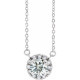 White Diamond Necklace in 14 Karat White Gold 1/3 Carat Diamond 16" Necklace