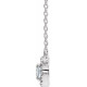 White Diamond Necklace in 14 Karat White Gold 9/10 Carat Diamond 16" Necklace