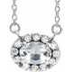 White Diamond Necklace in 14 Karat White Gold 9/10 Carat Diamond 18" Necklace