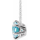 Genuine Aquamarine Necklace in 14 Karat White Gold Aquamarine Solitaire 18" Necklace 