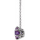 Genuine Amethyst Necklace in Platinum Amethyst Solitaire 18" Necklace 