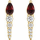 Red Garnet Earrings in 14 Karat Yellow Gold Mozambique Garnet & 1/4 Carat Diamond Earrings