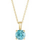 Genuine Zircon Necklace in 14 Karat Yellow Gold Genuine Zircon 16-18" Necklace