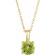 Genuine Peridot Necklace in 14 Karat Yellow Gold Peridot 16-18" Necklace 