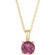 Pink Tourmaline Necklace in 14 Karat Yellow Gold Pink Tourmaline 16-18" Necklace 