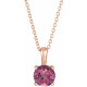 Pink Tourmaline Necklace in 14 Karat Rose Gold Pink Tourmaline 16-18" Necklace 