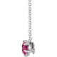 Pink Tourmaline Necklace in Platinum Pink Tourmaline Solitaire 16-18" Necklace