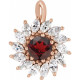 14K Rose Natural Mozambique Garnet & 5/8 CTW Natural Diamond Halo-Style Pendant