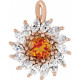 14K Rose Natural Citrine & 5/8 CTW Natural Diamond Halo-Style Pendant