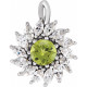 Platinum Natural Peridot & 5/8 CTW Natural Diamond Halo-Style Pendant