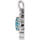 Platinum Natural Blue Zircon & 5/8 CTW Natural Diamond Halo-Style Pendant