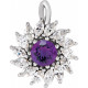 Sterling Silver Natural Amethyst & 5/8 CTW Natural Diamond Halo-Style Pendant