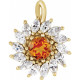 14K Yellow Natural Citrine & 5/8 CTW Natural Diamond Halo-Style Pendant