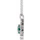 14K White Lab-Grown Alexandrite & 5/8 CTW Natural Diamond Halo-Style 16-18" Necklace