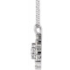 Sterling Silver Natural White Sapphire & 5/8 CTW Natural Diamond Halo-Style 16-18" Necklace