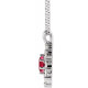 14 Karat White Lab Grown Ruby & 0.60 Carats Natural Diamond Halo-Style 16 to 18 inch Necklace