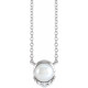 Sterling Silver Cultured White Akoya Pearl & .025 CTW Natural Diamond 18" Necklace