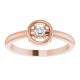 Rose Gold 14 Karat 0.10 Carat Natural Diamond Ring