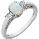 Shop 14 Karat White Gold Fire Opal and .04 Carat Diamond Ring