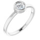 Rhodium Plated Sterling Silver 4.5 mm Round Shape White Sapphire Ring