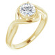 Genuine White Sapphire Round Cut Ring in 14 Karat Yellow Gold