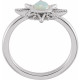 14K White Natural White Ethiopian Opal & .03 CTW Natural Diamond Ring