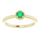 Yellow Gold Ring 14 Karat Lab Grown Emerald Solitaire Rope Ring