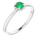White Gold Ring 14 Karat Lab Grown Emerald Solitaire Rope Ring