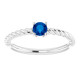 Sterling Silver 4 mm Lab Grown Blue Sapphire Solitaire Rope Ring