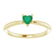 Yellow Gold Ring 14 Karat Lab Grown Emerald Solitaire Ring