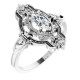 Sterling Silver  Lab Grown Moissanite Vintage Inspired Ring