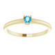 Yellow Gold Ring 14 Karat Natural Blue  Zircon Gemstone Ring