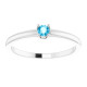 White Gold Ring 14 Karat Natural Aquamarine Gemstone Ring