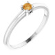 White Gold Ring 14 Karat Natural Citrine Gemstone Ring