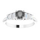 Sterling Silver Natural Gray Spinel and 0.33 Carat Natural Diamond Ring