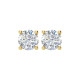 14 Karat Yellow Gold 1 Carat Diamond Earrings.