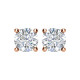 14 Karat Rose Gold 0.33 Carat Diamond Earrings.