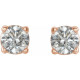 14 Karat Rose Gold 0.25 Carat Diamond Earrings.
