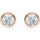 14 Karat Rose Gold 0.50 Carat Diamond Earrings..